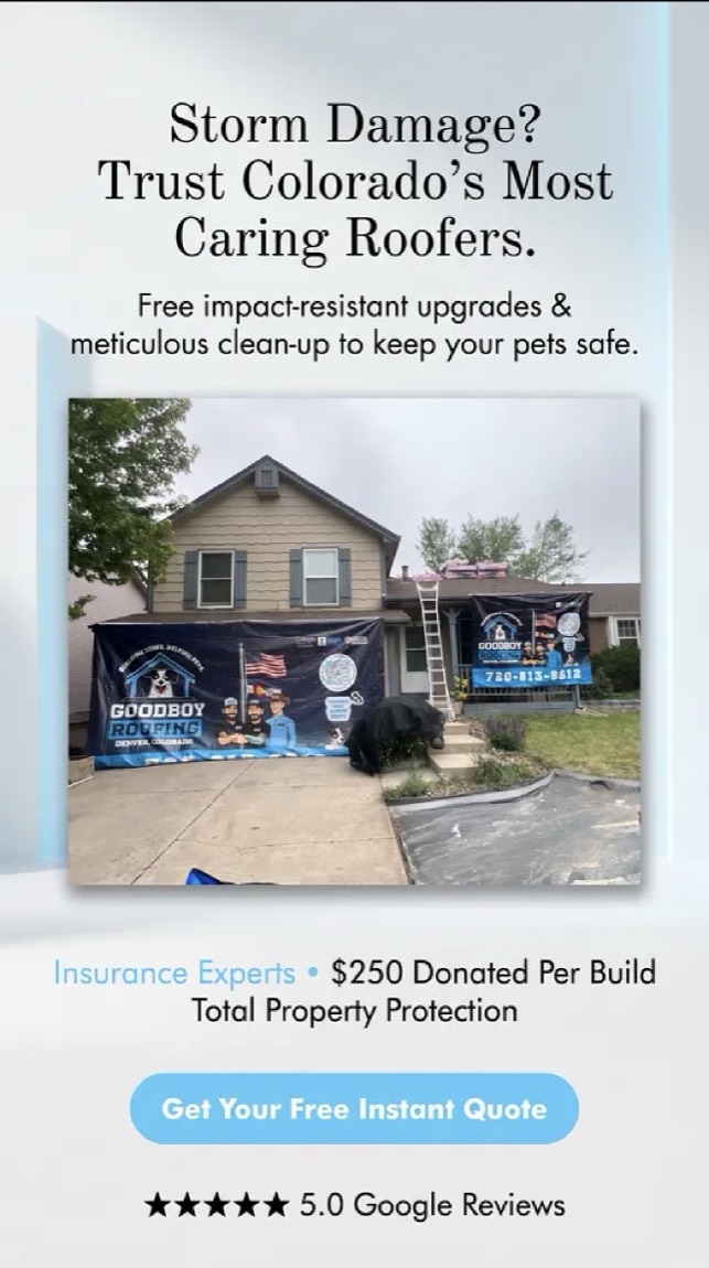 GoodBoy Roofing job site at a Denver-area home